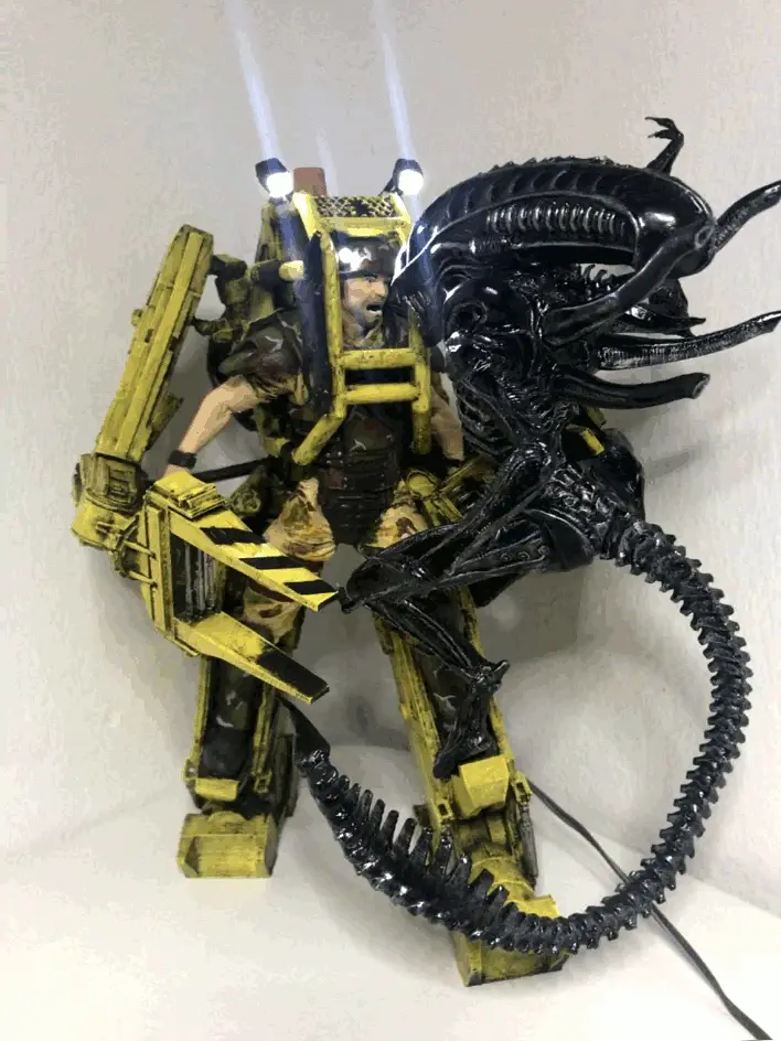 DIY Alien vs. Power Loader fight with LED lights — modelo 3D