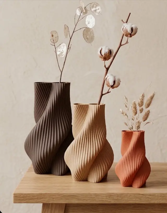 Japandi Vase Yorisou - Spiral Vase — modelo 3D