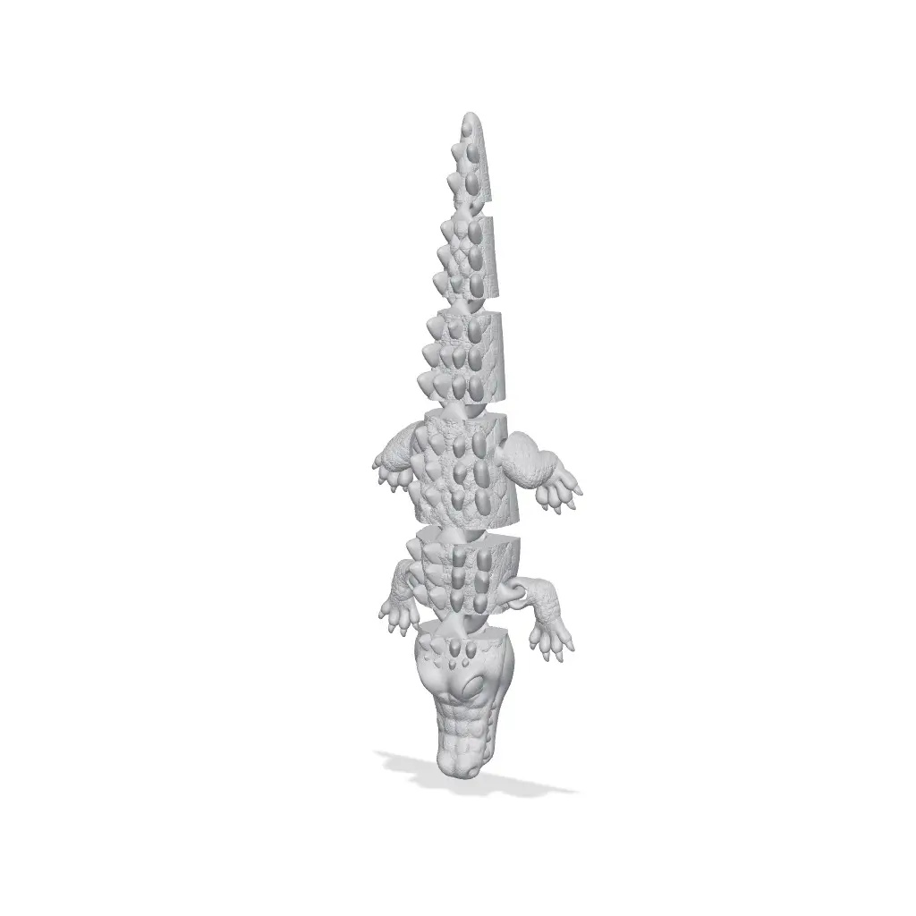 Articulated Fidget Crocodile Toy — modelo 3D
