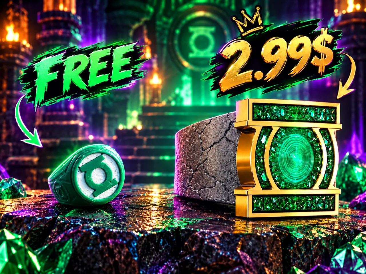 Lantern Corps Ring - Detailed 3D Model — modelo 3D