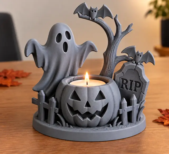 Bougeoir Décoratif d'Halloween — modelo 3D