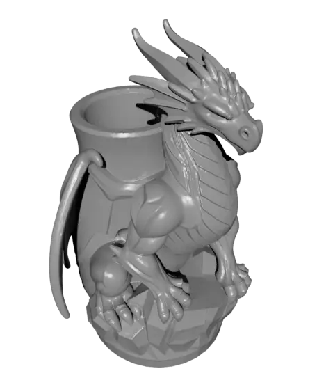 Dragon-shaped vase art organizer for bold style — modelo 3D