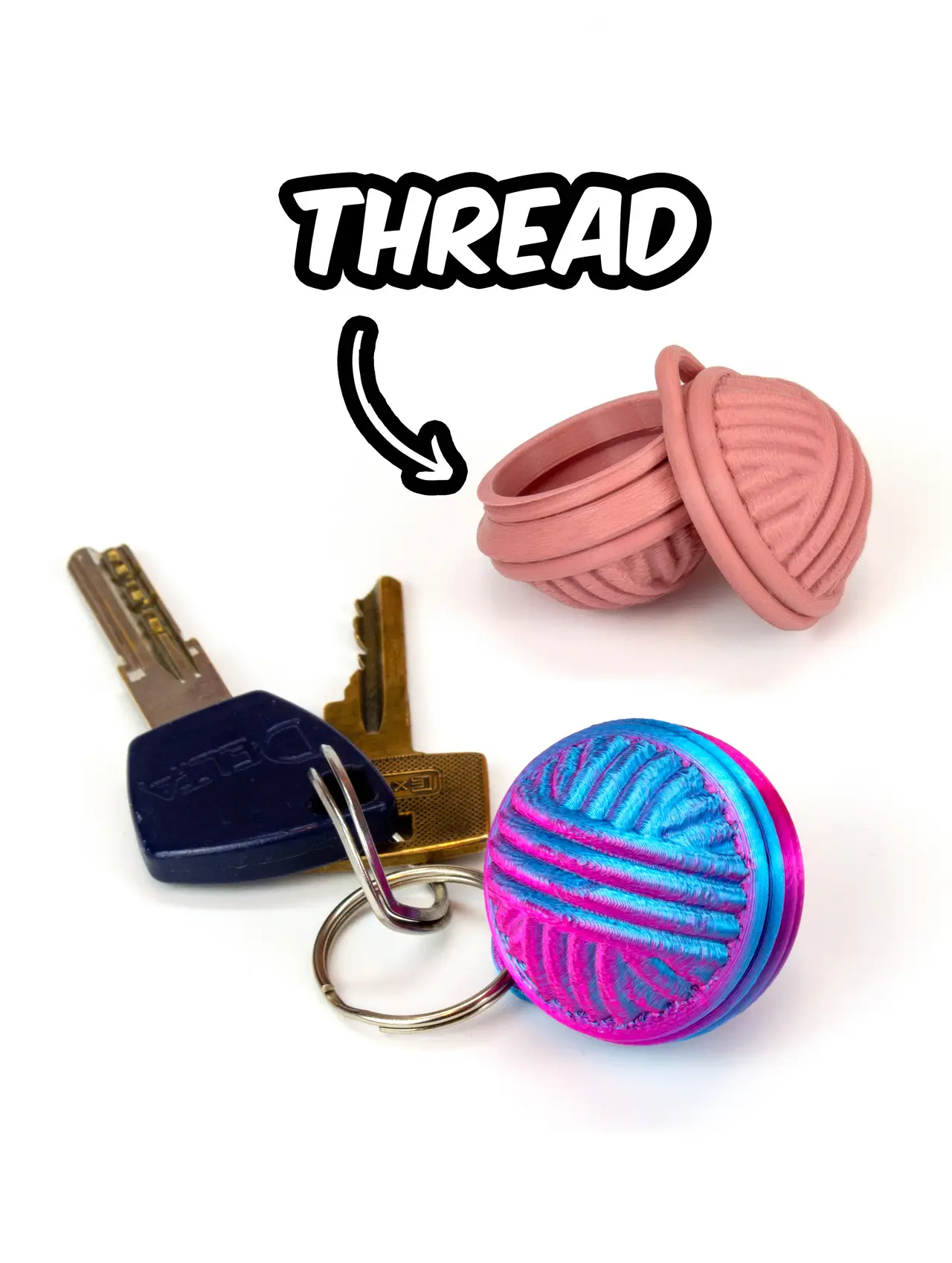 Yarn Ball: Container keychain — modelo 3D