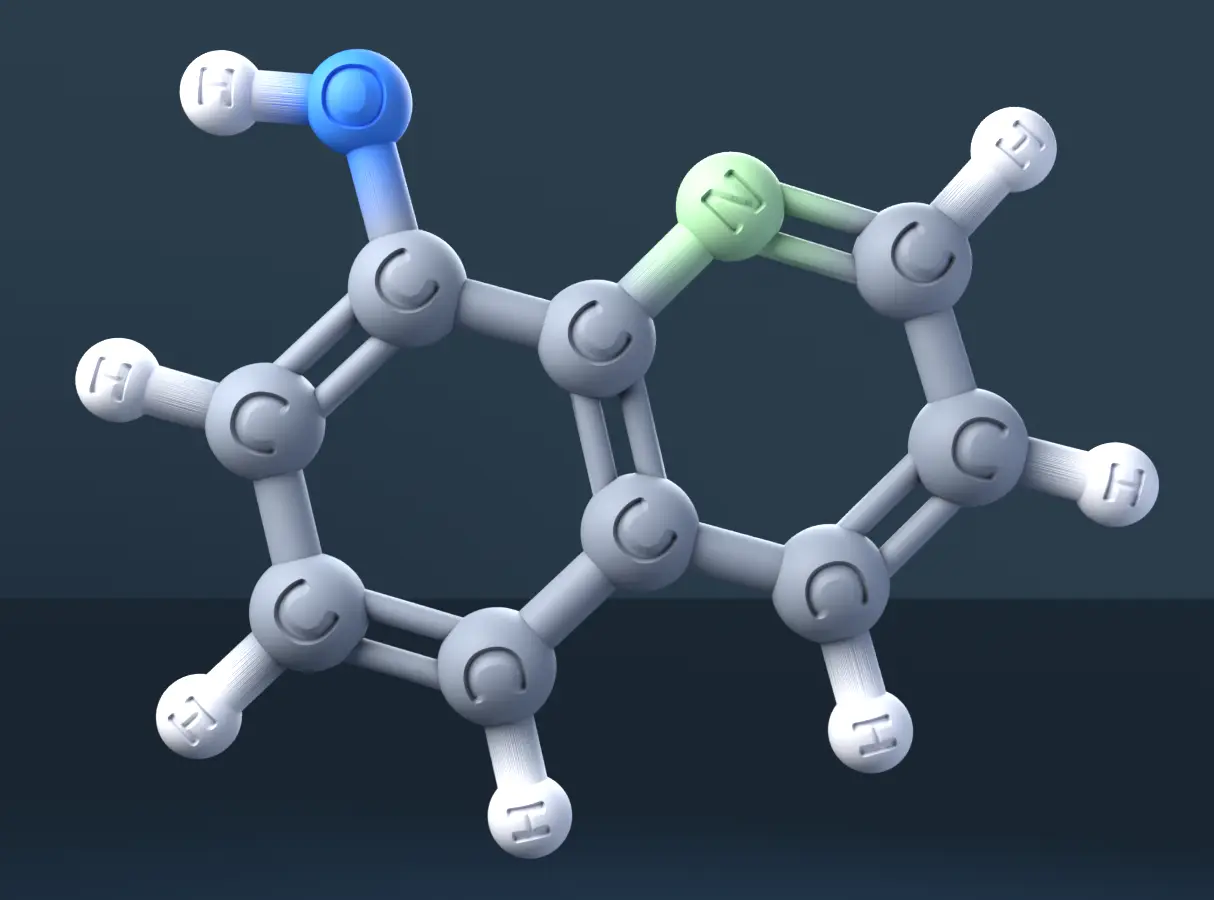 8-Hydroxyquinoline 3D Model — CAS 148-24-3 — modelo 3D