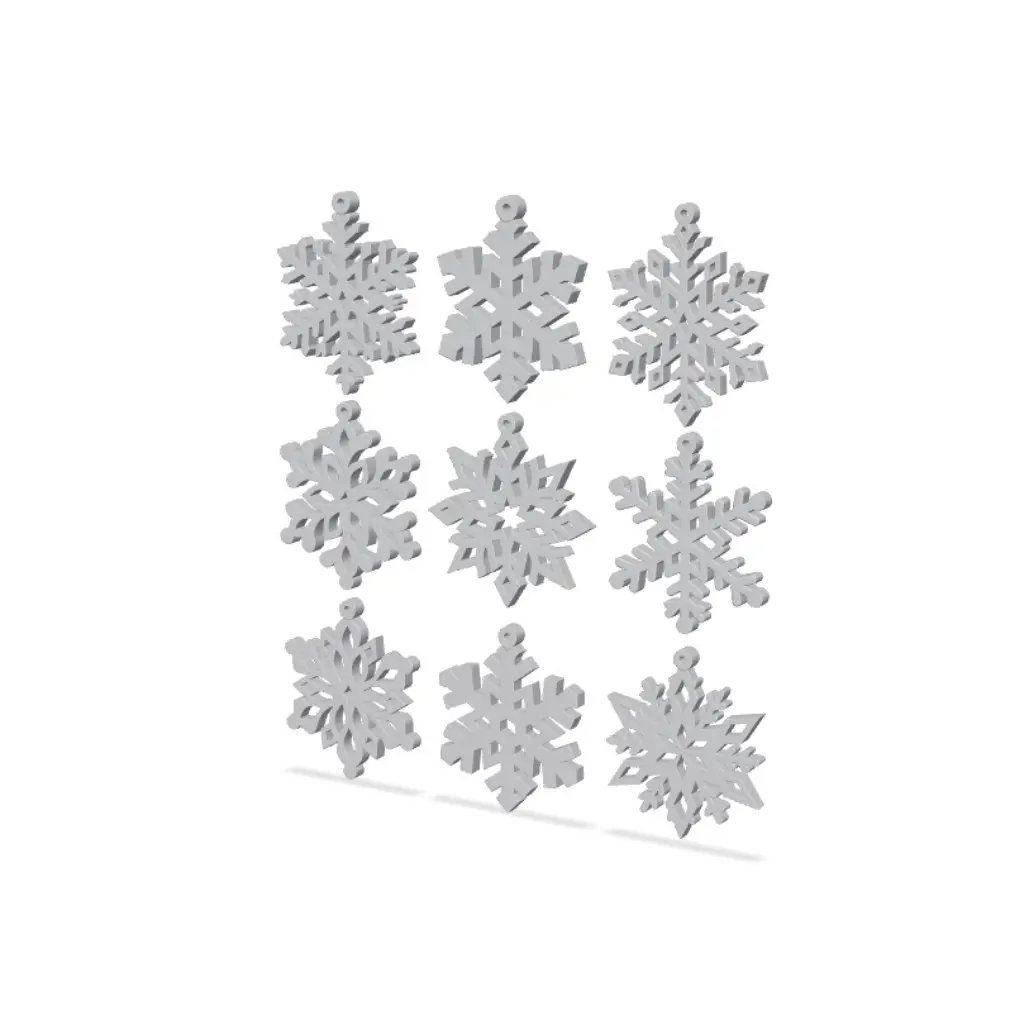 Elegant Snowflake Christmas Ornament Set — modelo 3D