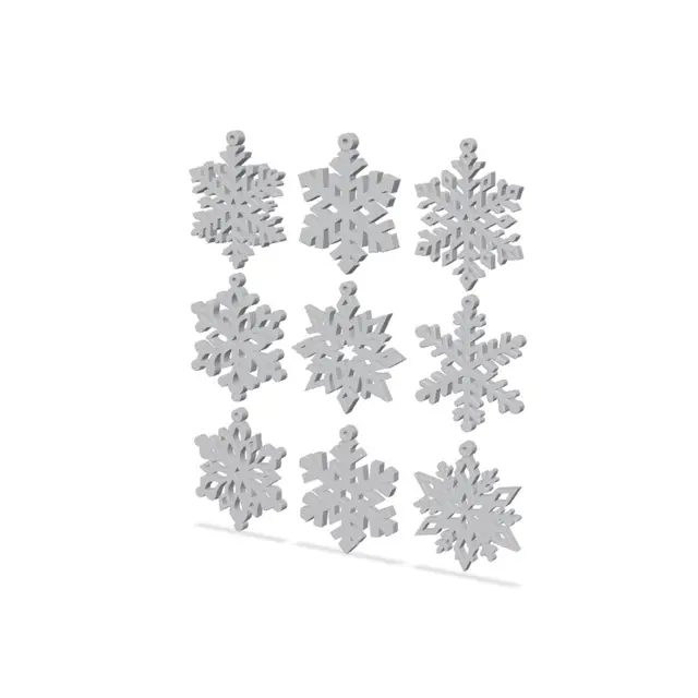 Elegant Snowflake Christmas Ornament Set — modelo 3D