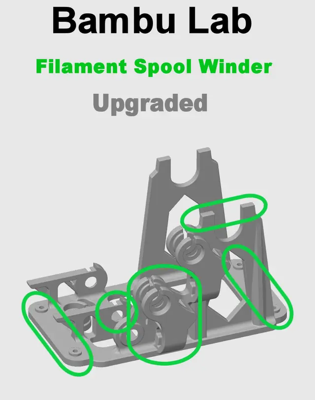 Bambu Lab Filament Spool Winder - Upgraded — modelo 3D