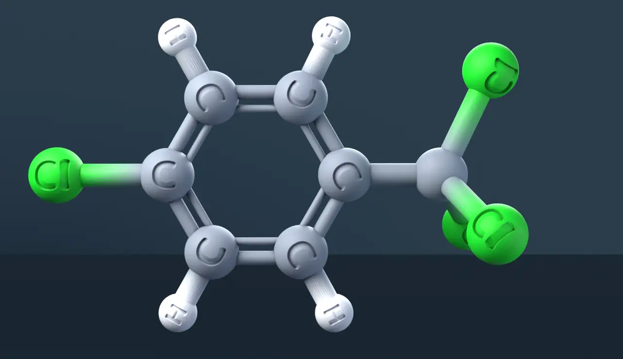4-Chlorobenzotrichloride — CAS 5216-25-1 — modelo 3D