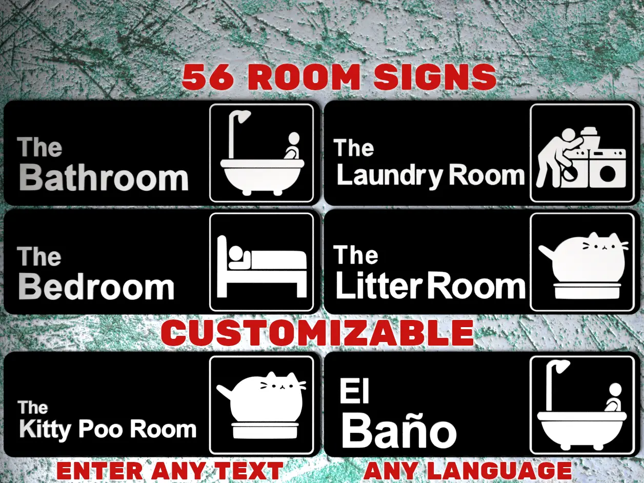 56 Room Signs Like "The Office" Logo — modelo 3D