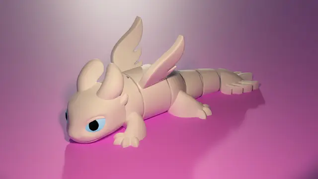 Articulated Dragon Light Fury Cute Flexi — modelo 3D