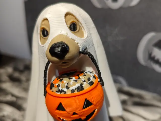Ghost Dog with Candy Bucket – Halloween Decoration — modelo 3D