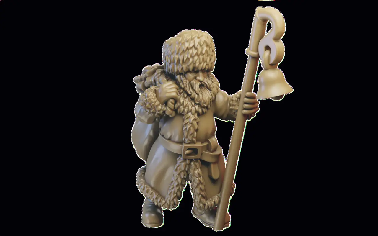 Halfling Santa Miniature (32mm) — modelo 3D