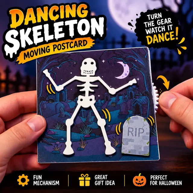 Dancing Skeleton Postcard — modelo 3D