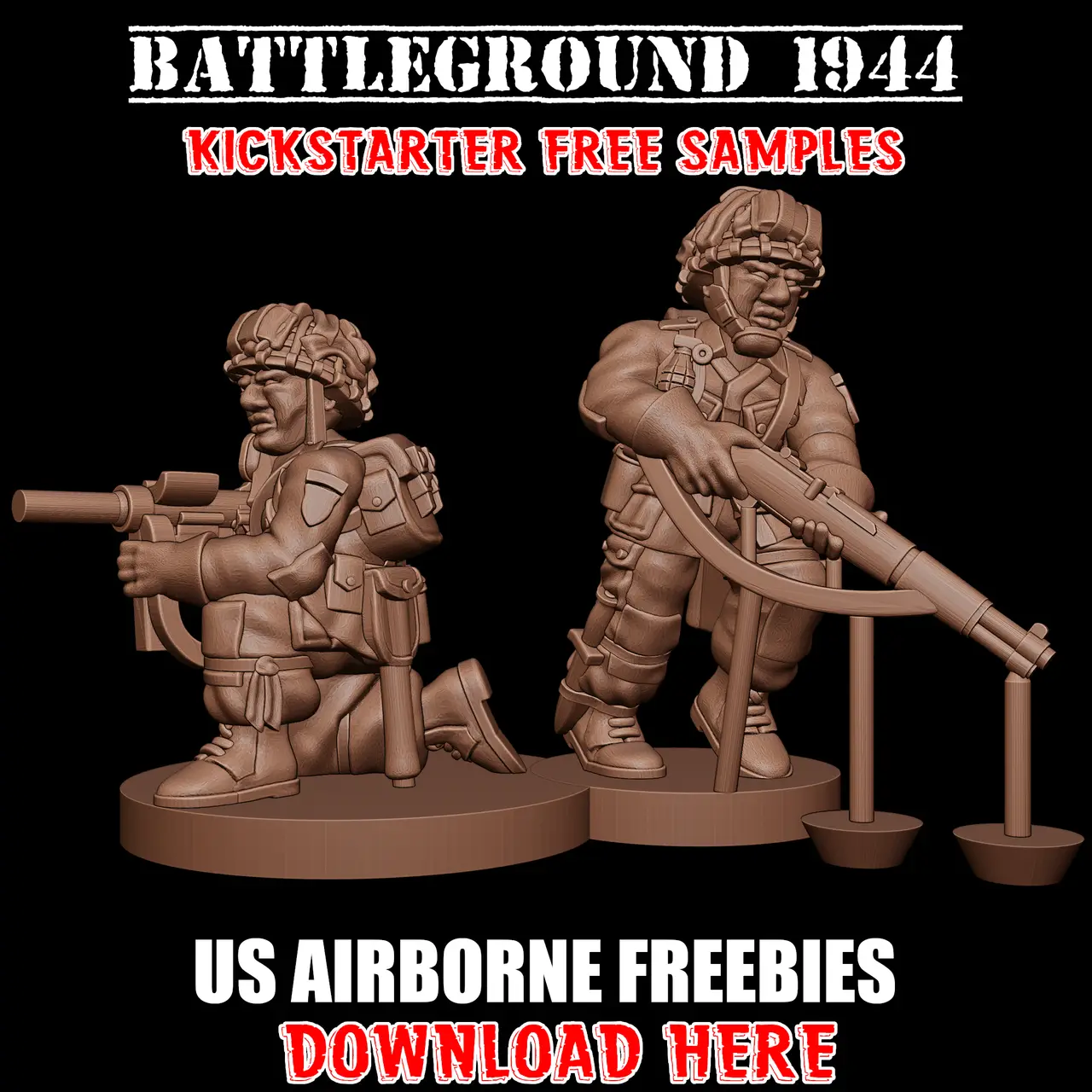 Battleground 1944: Free US Airborne Sample Figures — modelo 3D