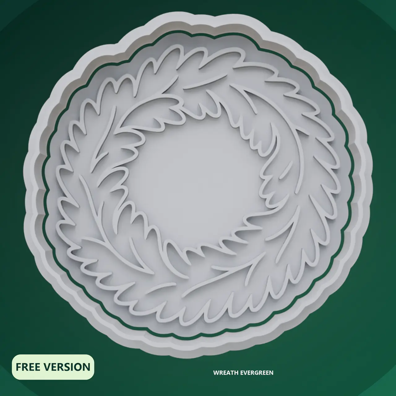 Christmas Wreaths Cookie Cutter STL – 3D Print Biscuit Mold — modelo 3D
