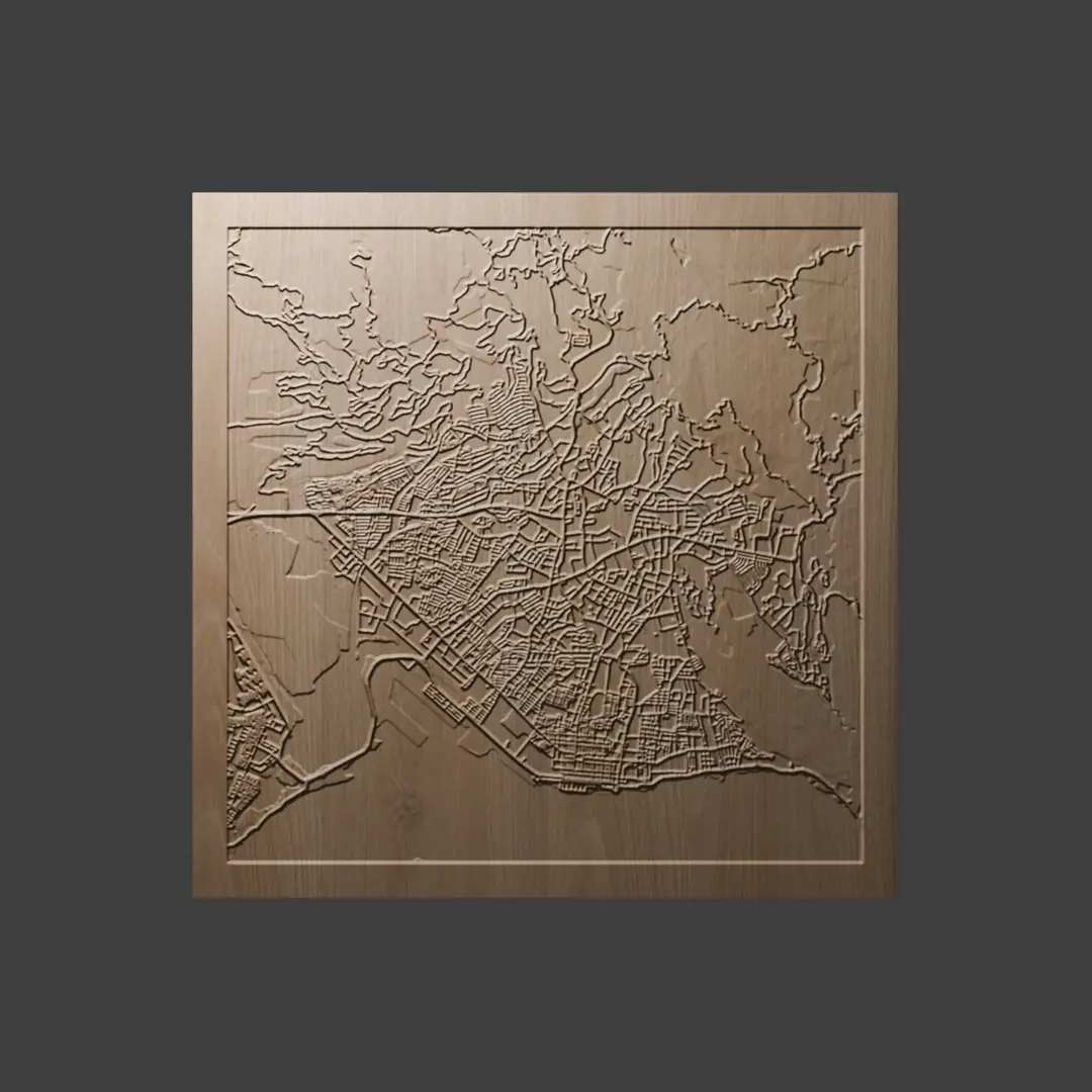 3D Topographic Map of Kingston STL Model for CNC & 3D Printing — modelo 3D