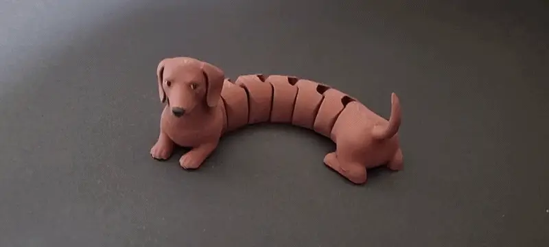 Articulated dachshund flexi multi color — modelo 3D