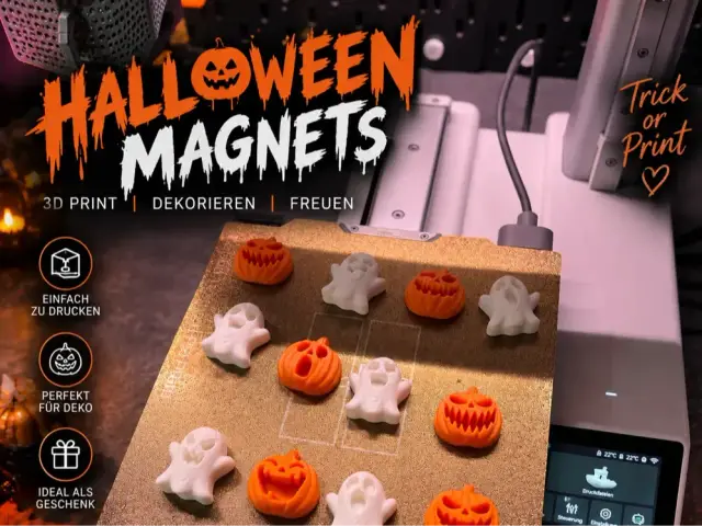 Halloween Magnets Ghost Pumpkin — modelo 3D