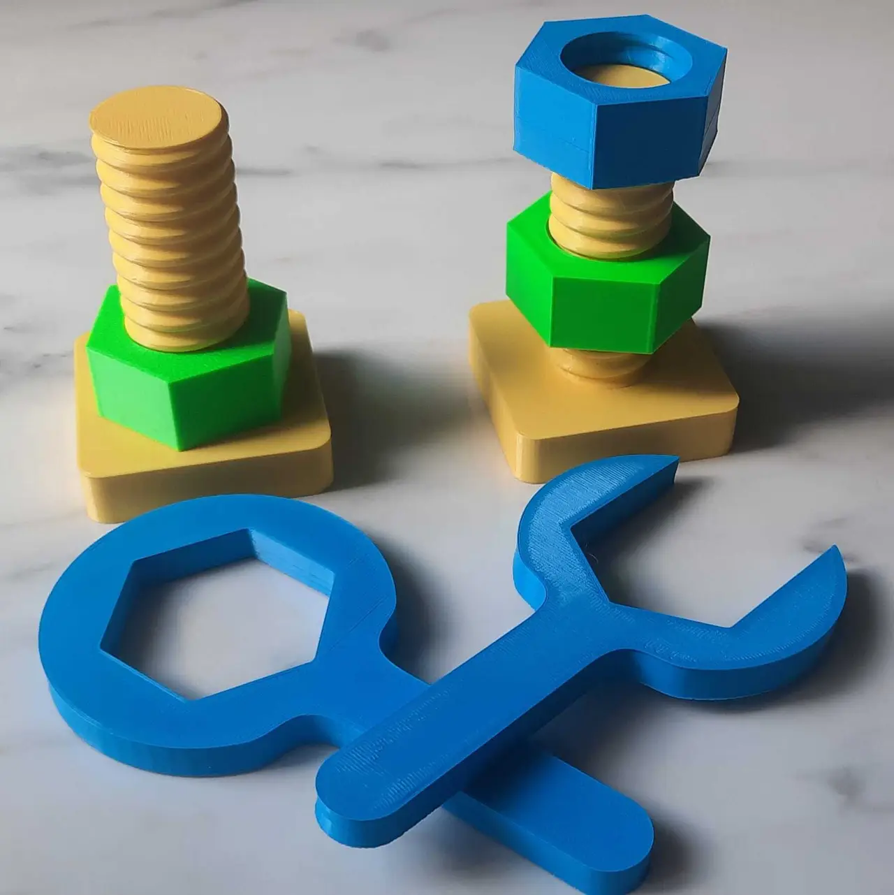 Kids Practical Life Skills Tool Set – Bolt, Nut & Wrenches — modelo 3D
