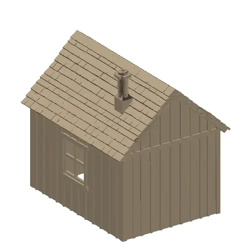 Line Shack – Board-and-Batten Trackside Shanty (Model Railroad / Diorama) — modelo 3D