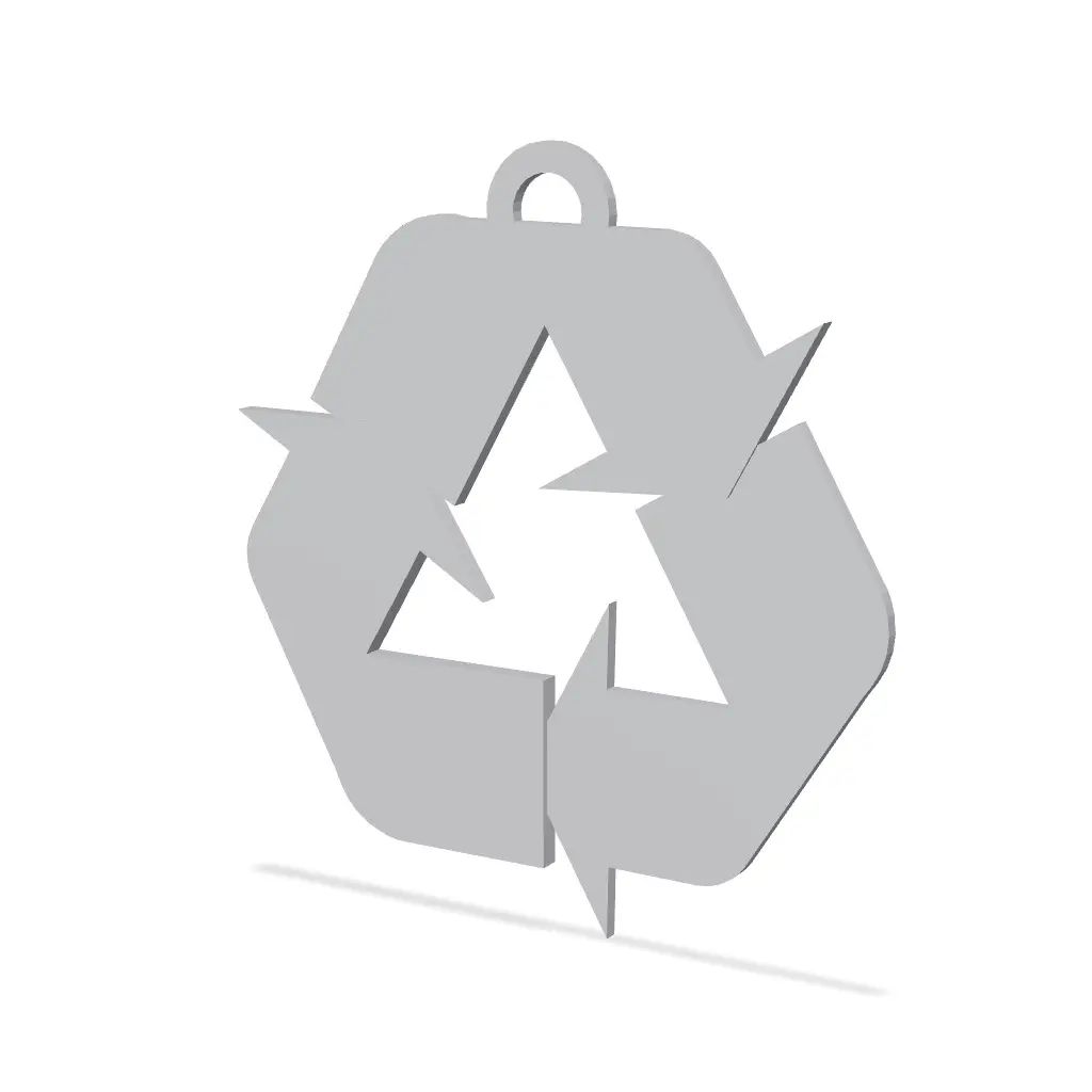 Recycle Symbol Keychain (Blank & Custom) / Llavero Símbolo de Reciclaje — modelo 3D
