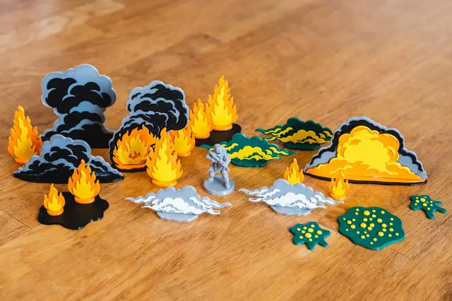 Fire, Smoke and Hazard 2D Standee Marker Set — modelo 3D