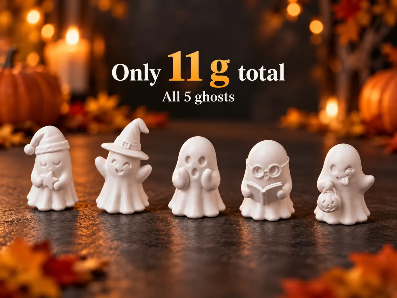Cute Halloween ghosts | 5 cute little ghosts — modelo 3D