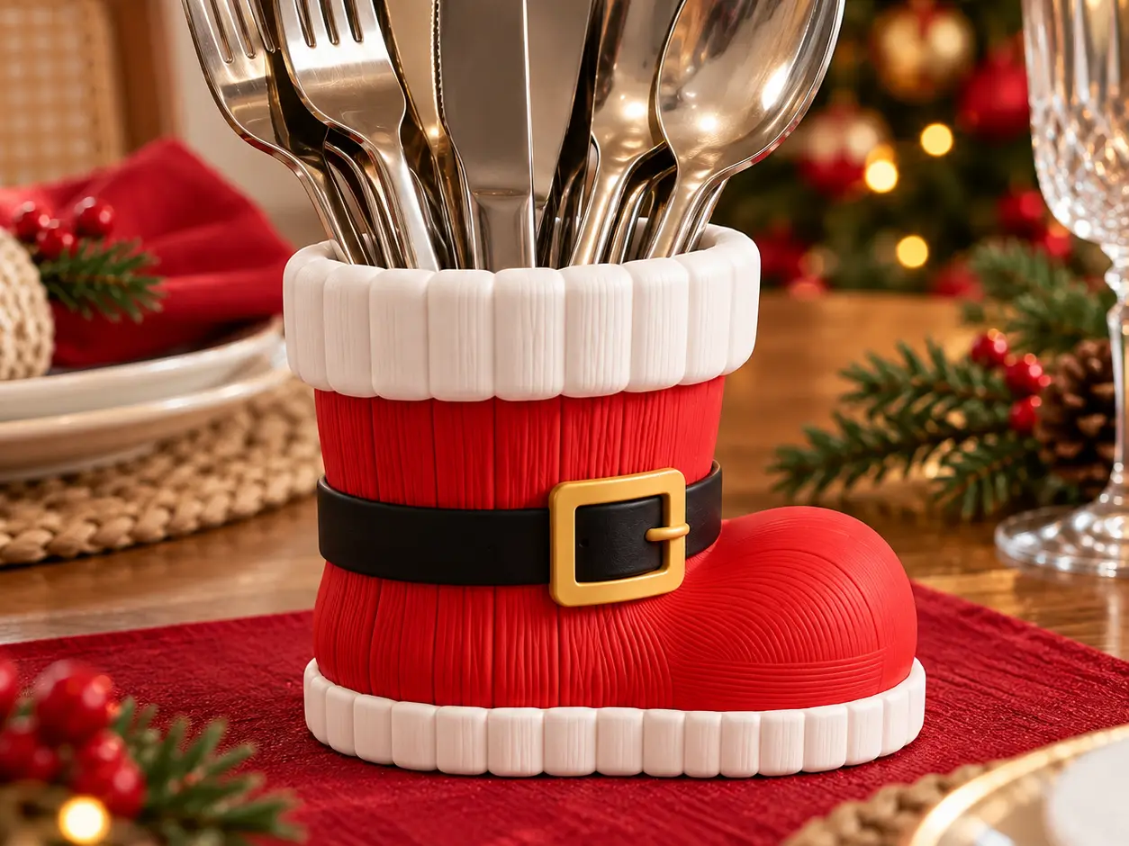 Santa Claus Boot | Porta Talher Bota Papai Noel — modelo 3D
