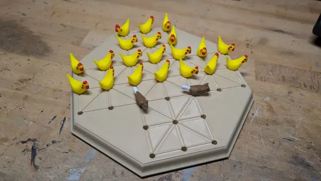 Fuchs und Henne Spiel / Fox and Goose Board Game — modelo 3D