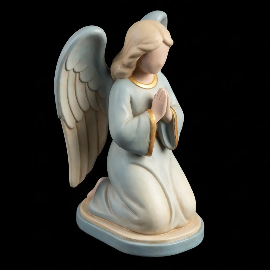 Praying Angel Kneeling Statue | Devotional Home Decor Sculpture STL — modelo 3D