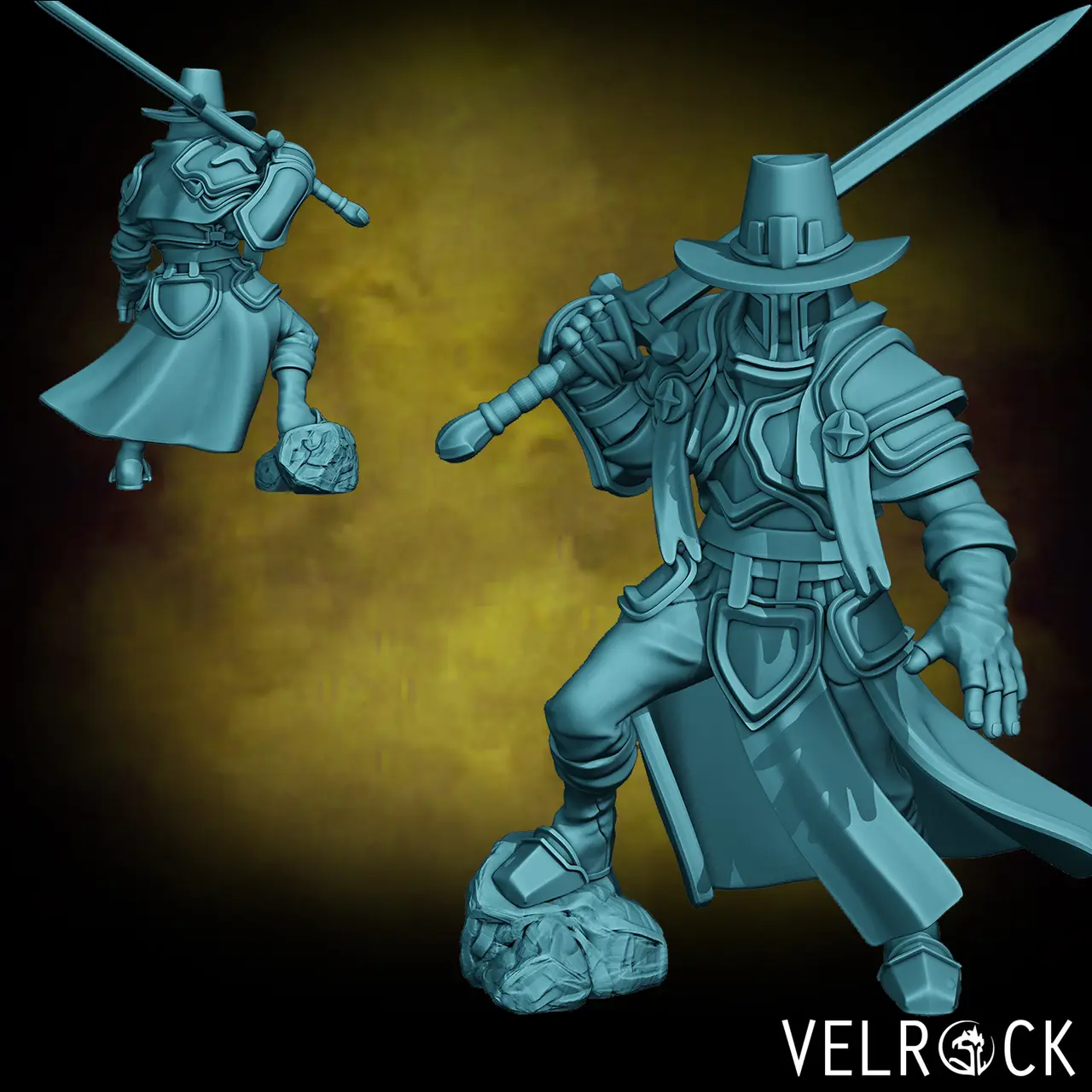 Witch Hunter Cleric with Sword, Hammer, or Crossbow (Male) (PRESUPPORTED) — modelo 3D