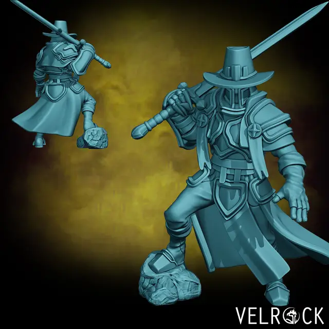 Witch Hunter Cleric with Sword, Hammer, or Crossbow (Male) (PRESUPPORTED) — modelo 3D