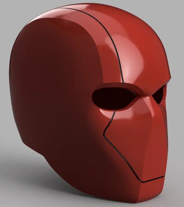 Red Hood Helmet (Batman) with Details — modelo 3D