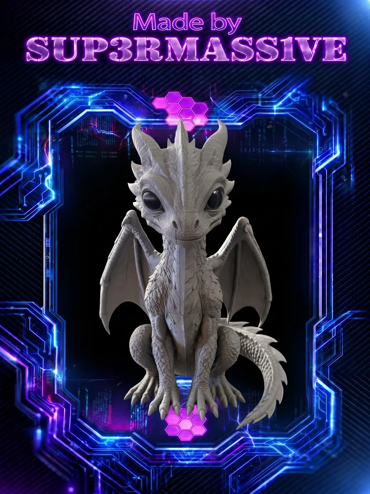 Alien Dragon large and small version — modelo 3D