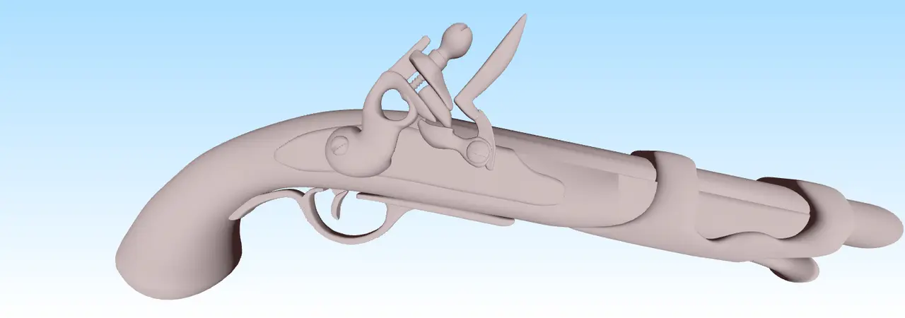 Flintlock Pistol — modelo 3D