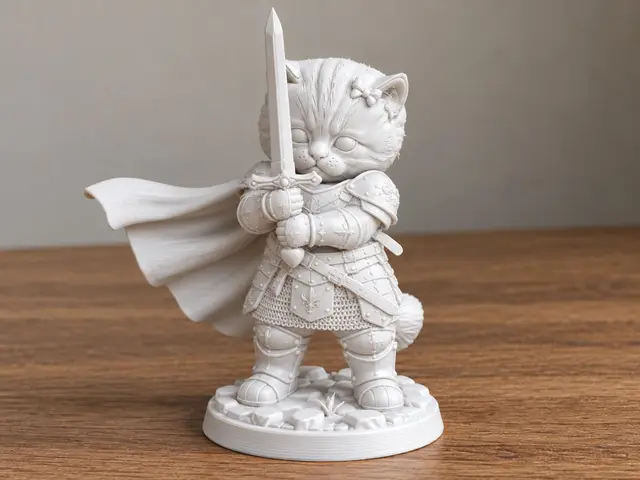 Meme - Gatto Guerriero con Spada — modelo 3D