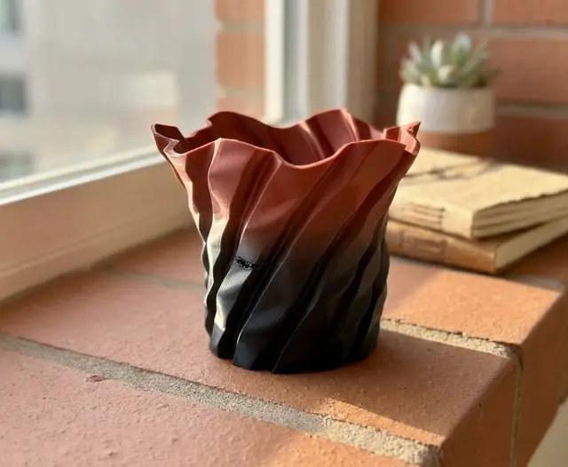 Contemporary Fluted Wave Planter & Vase (Vase Mode Optimized) — modelo 3D