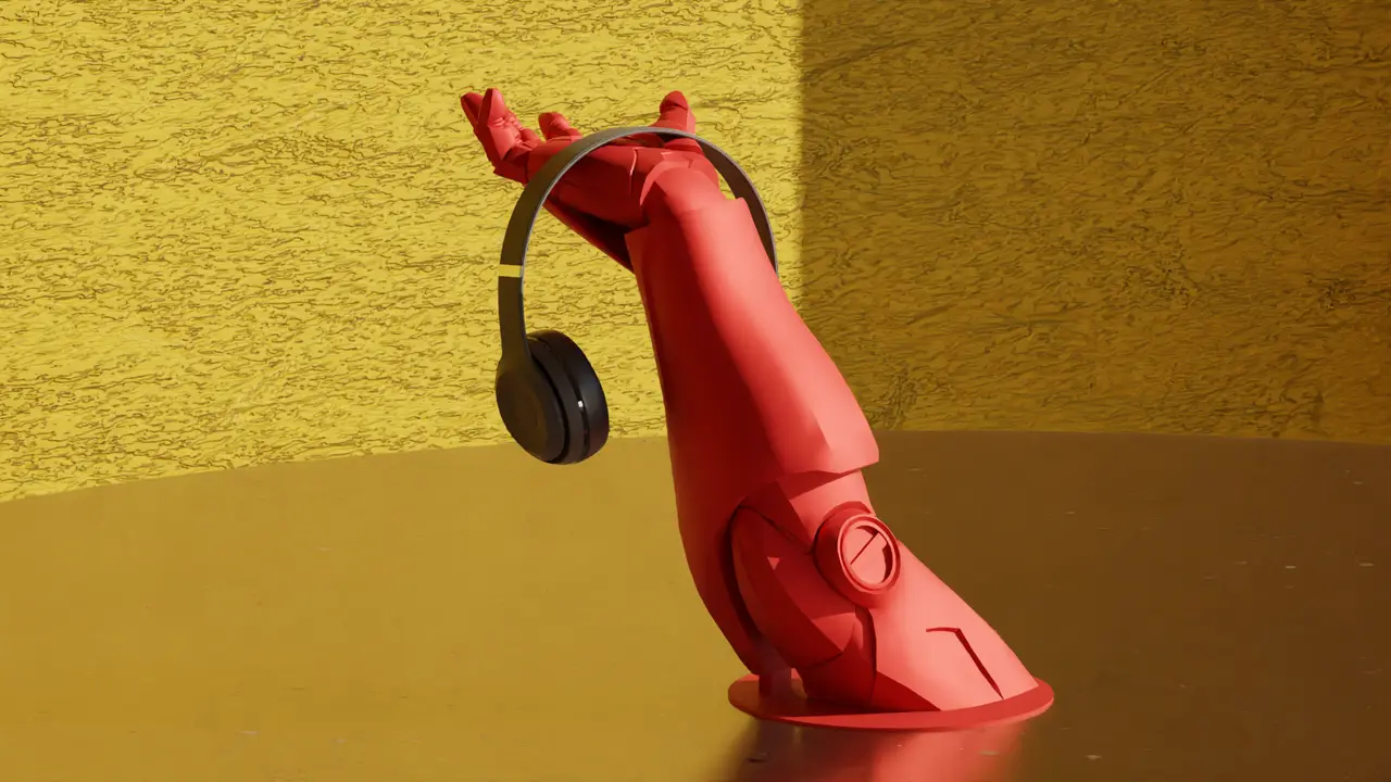 Iron Man Hand - Headphone Stand (Decoration) — modelo 3D