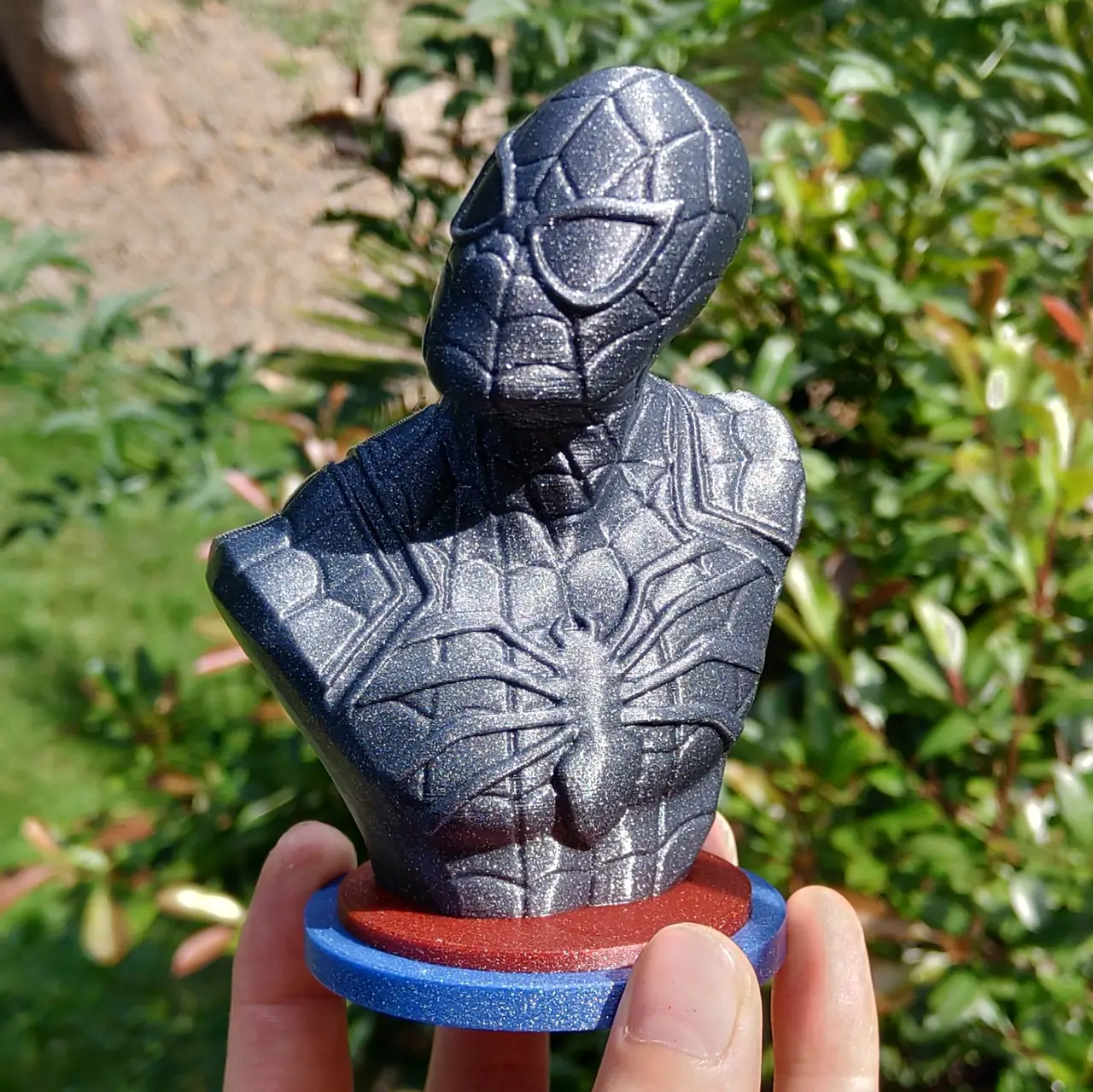 Spider-Man Bust (no support) with round base — modelo 3D