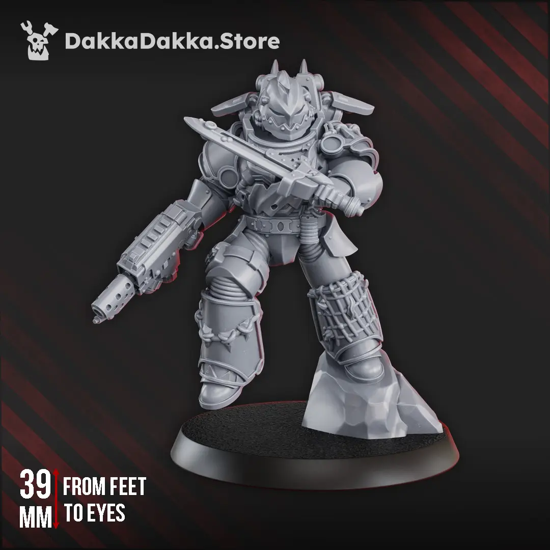 White Megalodon Clan Storm Warrior with Jetpack - Prime Armored Assault Soldier of Space Knights — modelo 3D
