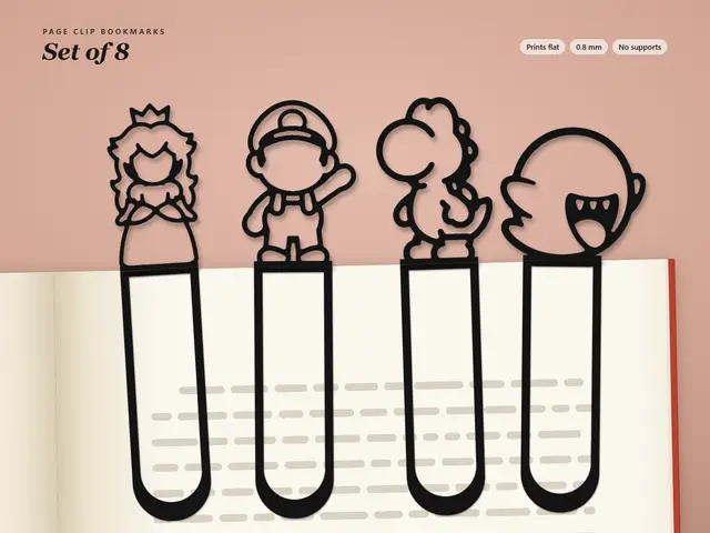 Super Mario Page Clip Bookmarks — Set of 8, No — modelo 3D