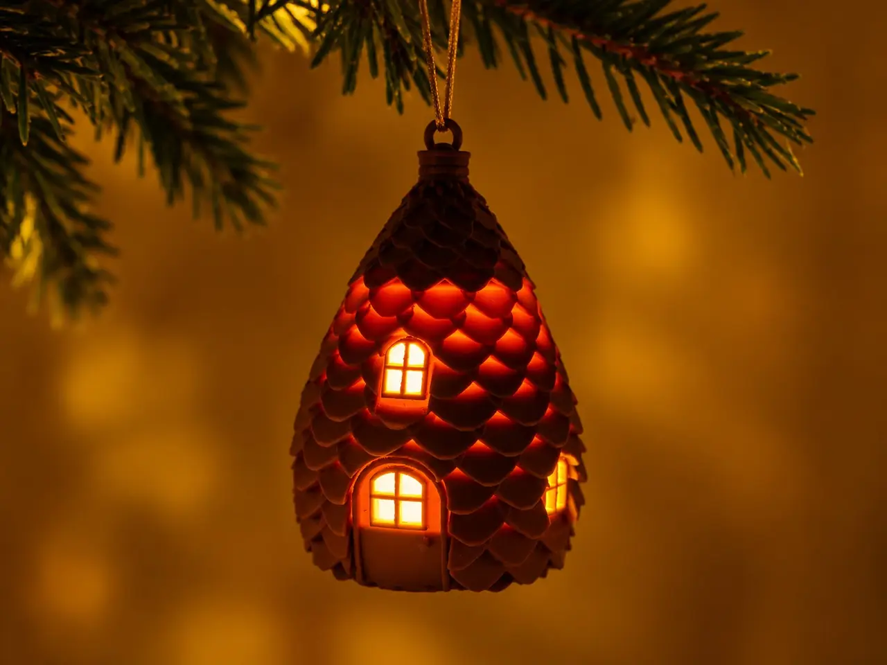 Pinecone Cottage Lantern - Hanging or Tabletop — modelo 3D