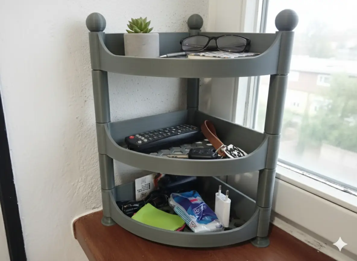 Modular corner shelf system — modelo 3D