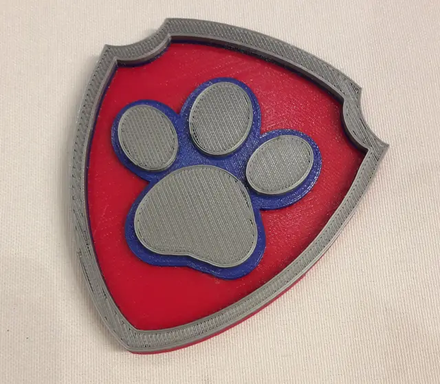Paw Patrol badge multi color — modelo 3D