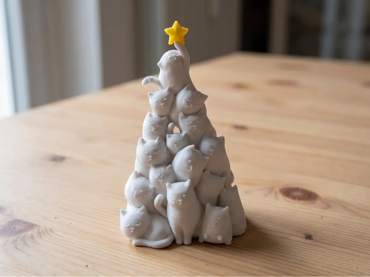 Stacked Cat Christmas tree ornament — modelo 3D