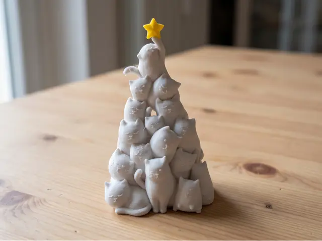 Stacked Cat Christmas tree ornament — modelo 3D