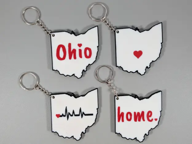 Ohio Keychains - Set of 4 Ohio Pride — modelo 3D