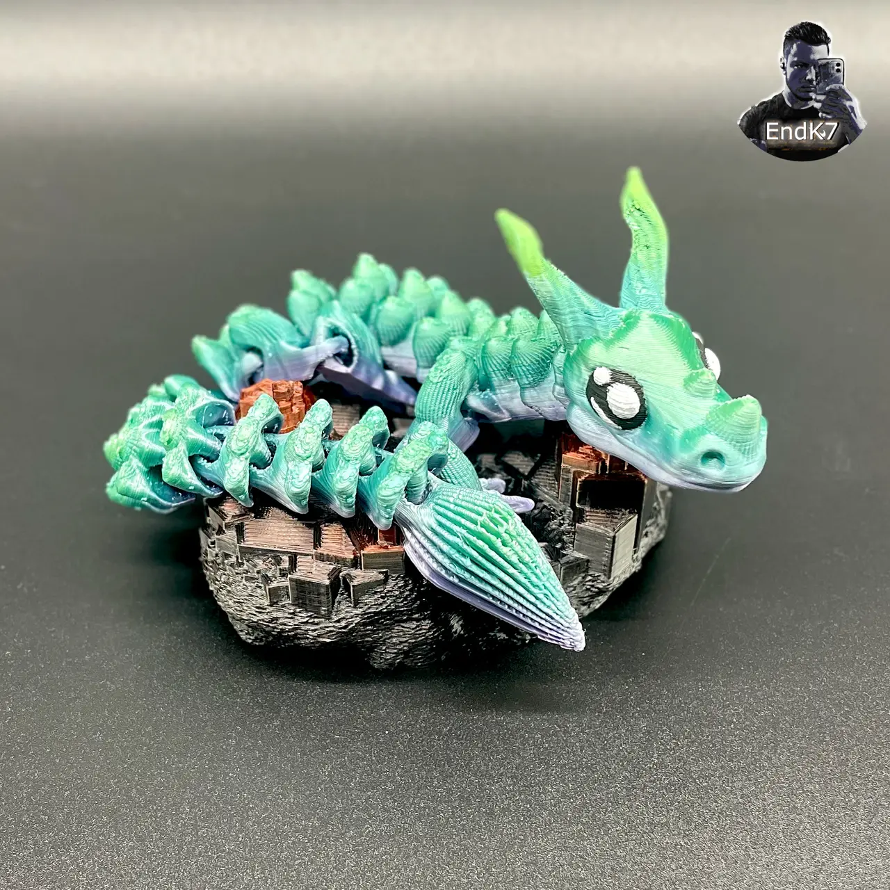 Graceful Dragon - Articulated - Print in Place - No Supports - Flexi - Fantasy — modelo 3D