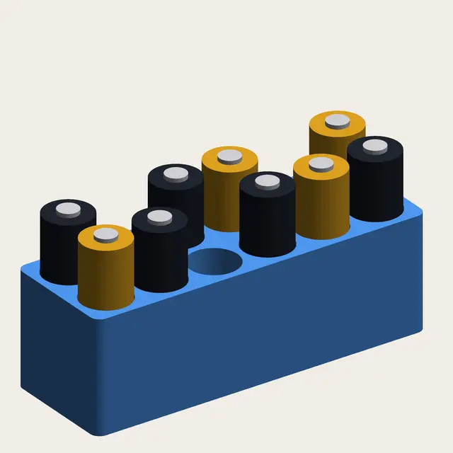 Battery Storage Holders – AA (2x6) and AAA (2x8) — modelo 3D