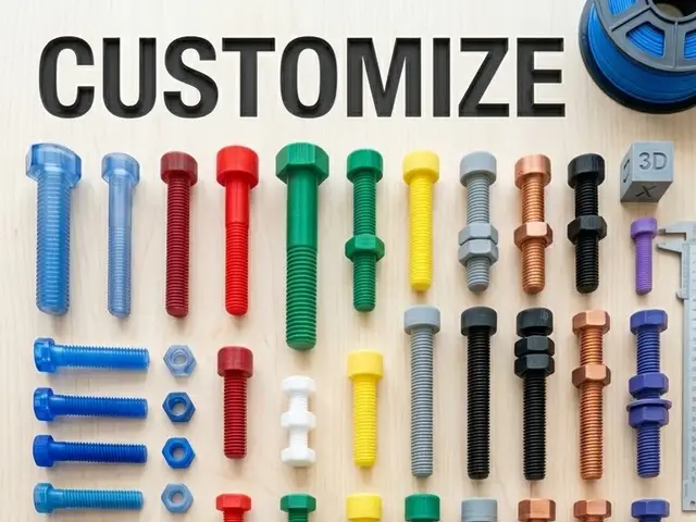 Customizable Bolt, Nut & Washer M3–M24 Left/Right — modelo 3D